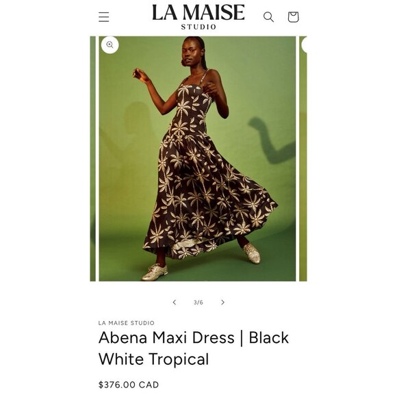 NWT Size S -La Maise Studio Abena Drop-Waist Linen Blend Dress (NWT US$ 298) - Picture 10 of 16